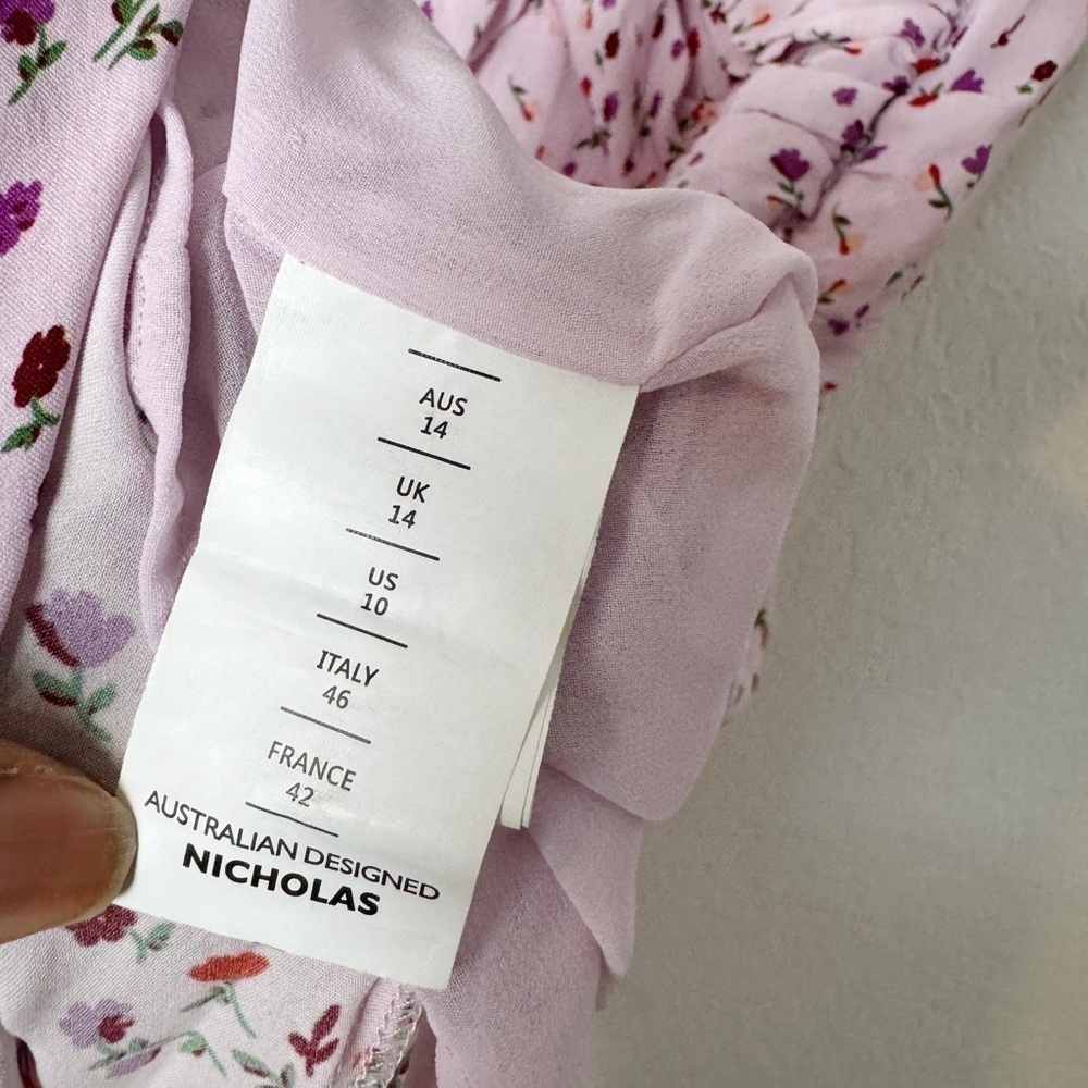 Nicholas Floral Drape Front Dress - Picture 9 of 10